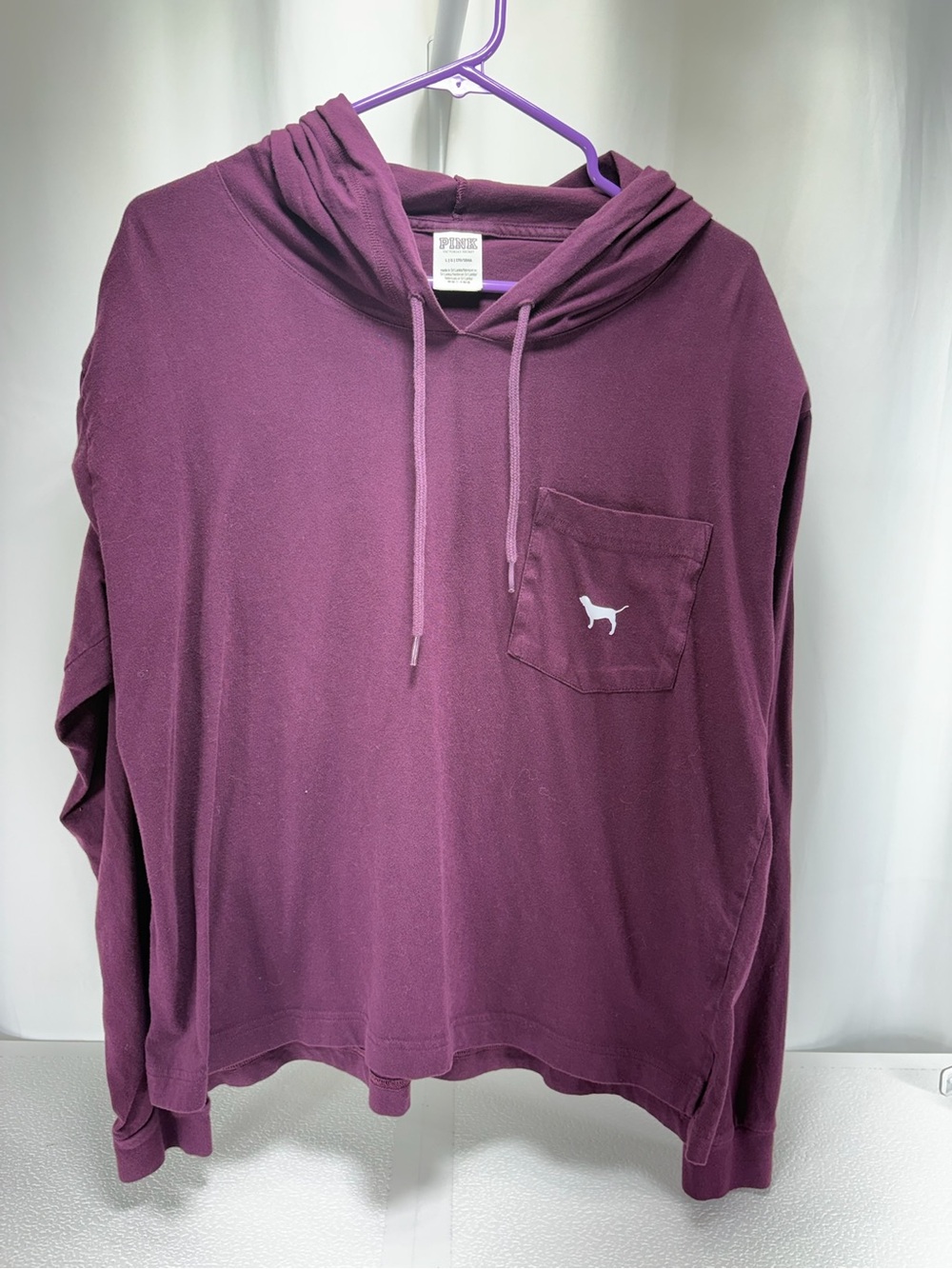 PINK Victoria's Secret Plum Hoodie with Chest Pocket 4607